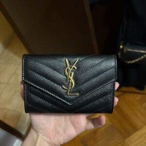 Yves Saint Laurent Black and Gold Wallet